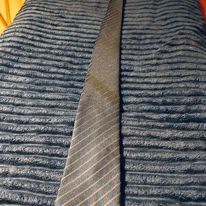 Blue and Gold Striped Tie